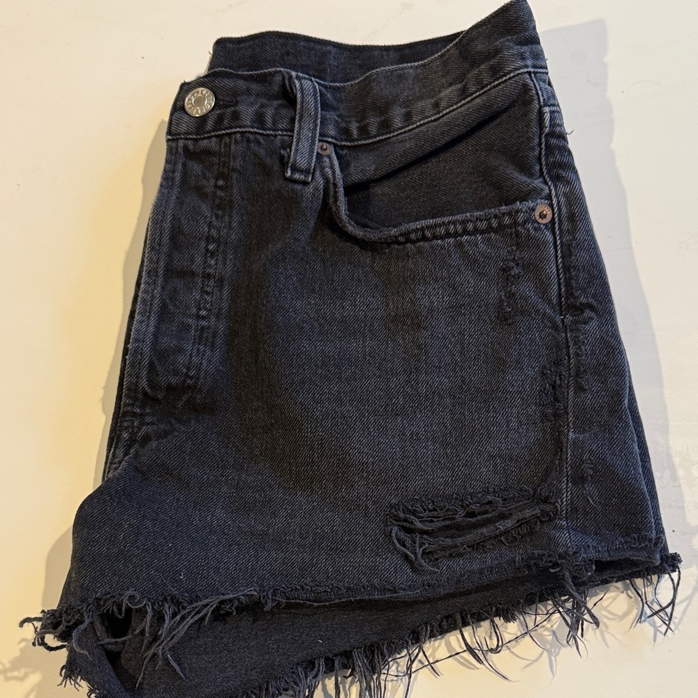AGOLDE Distressed Denim Shorts
